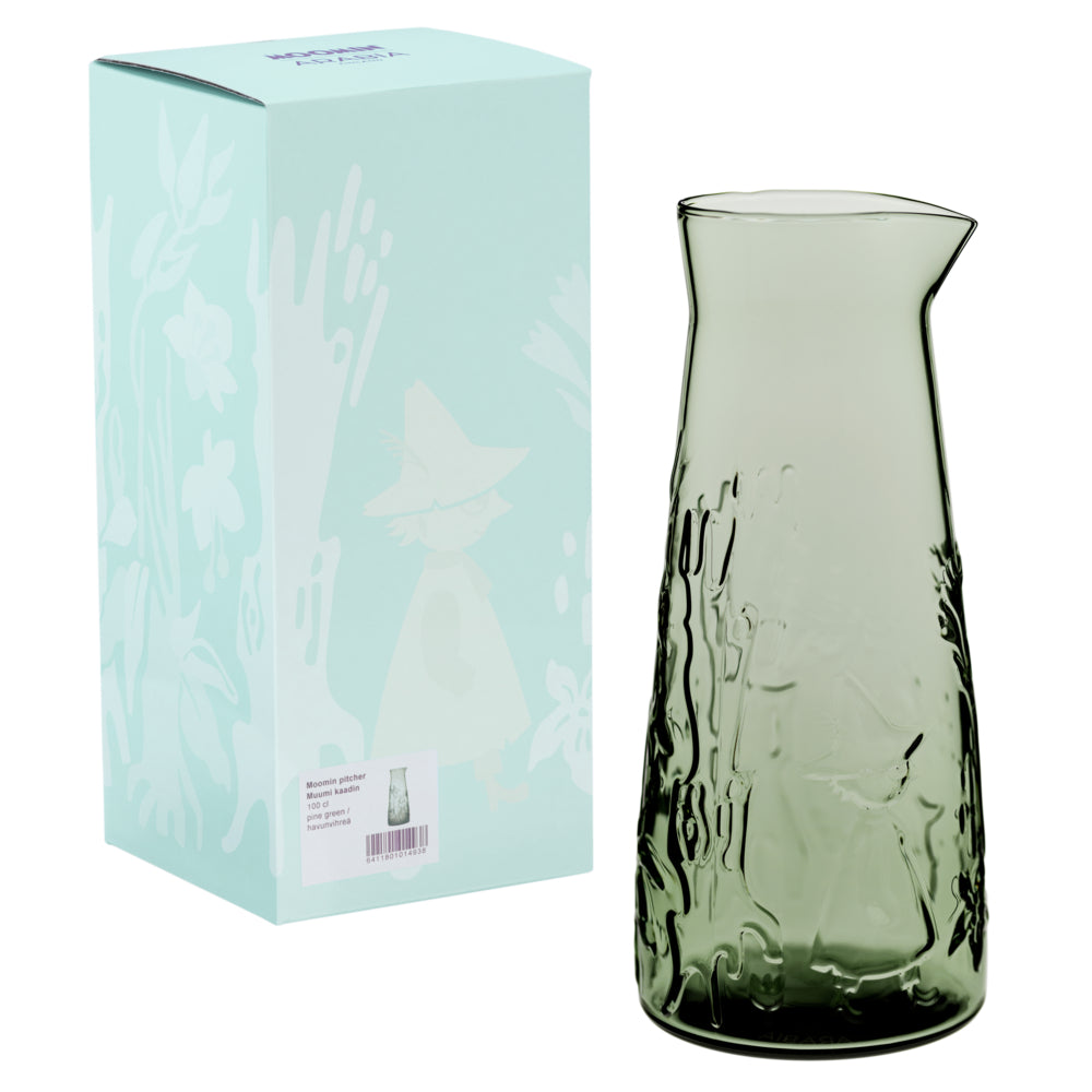 Moomin Pine Green Glass Pitcher 100cl - Moomin Arabia