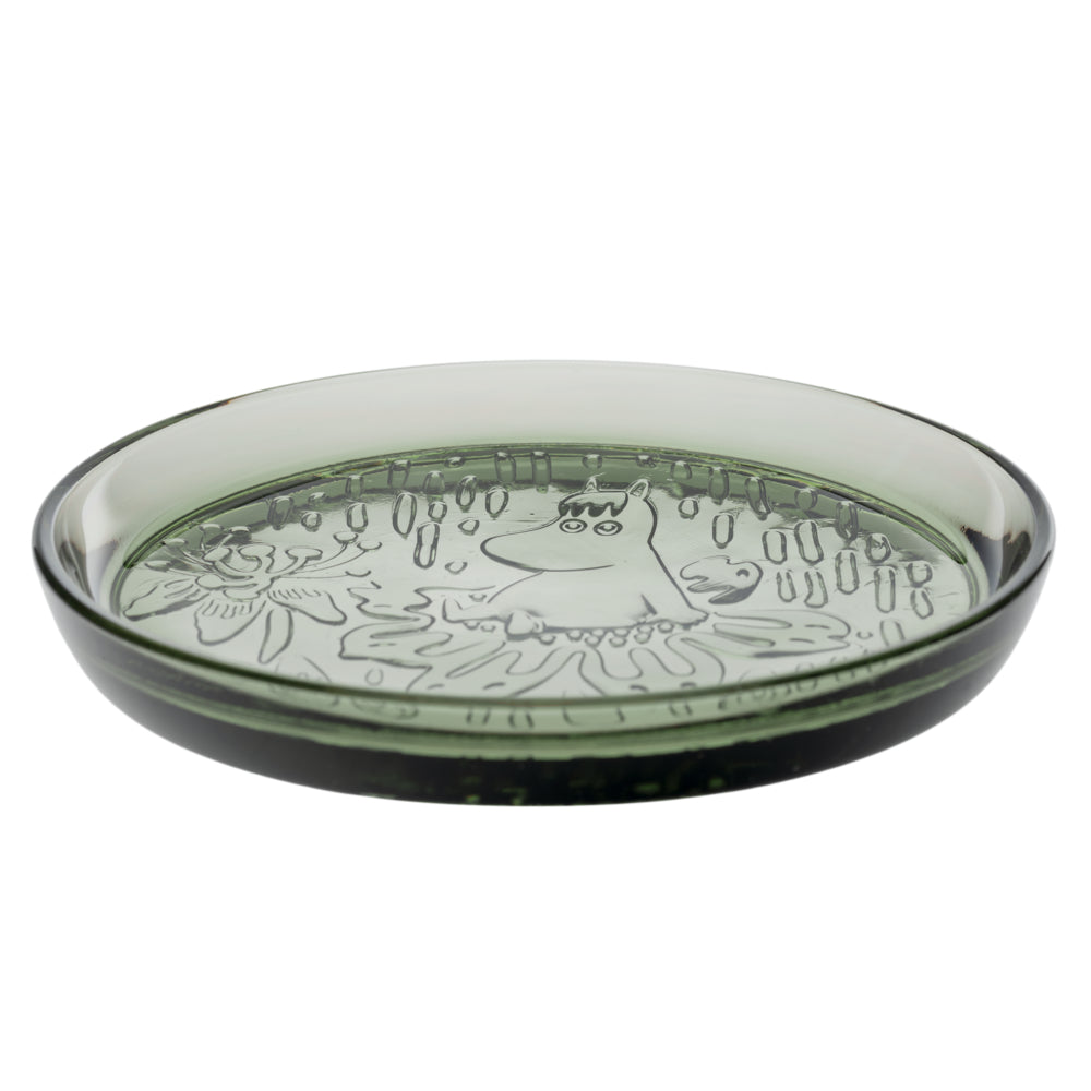Moomin Pine Green Glass Plate - Moomin Arabia