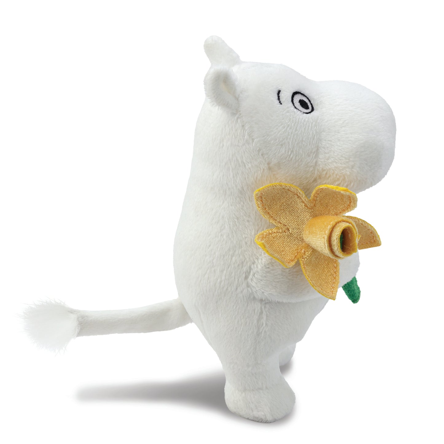 Moomintroll Plush w/ Yellow Flower - Small 6.5"