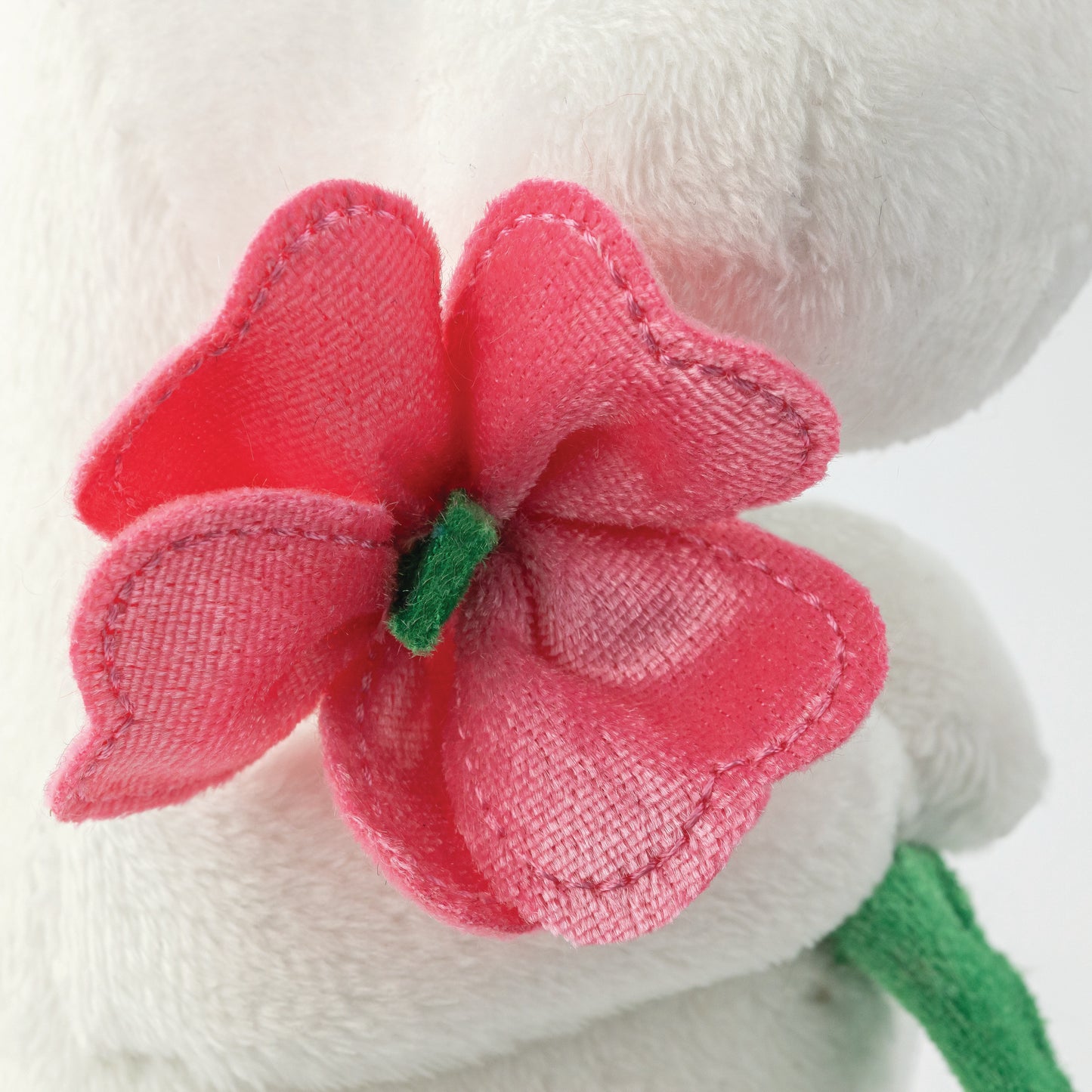 Moomintroll Plush w/ Pink Flower - Small 6.5"