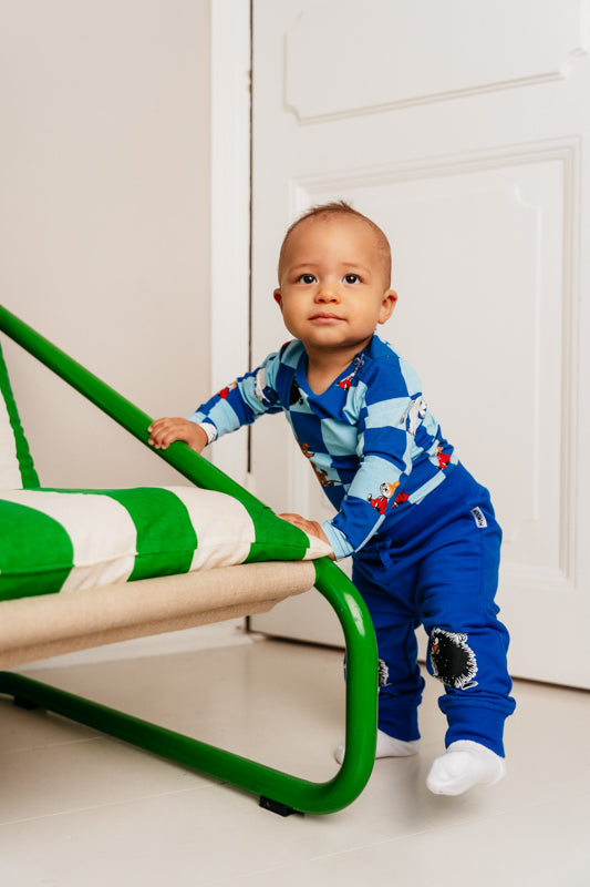 Moomin Baby Grow - Squares Blue