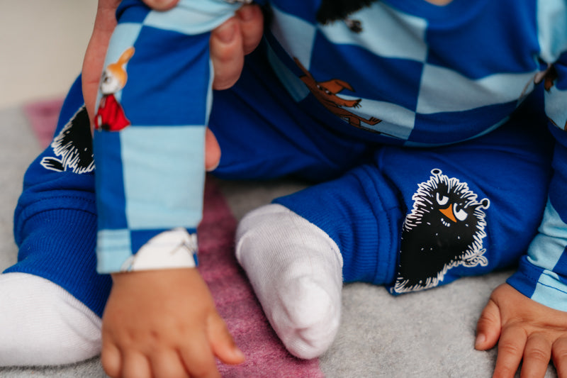 Moomin Baby Grow - Squares Blue