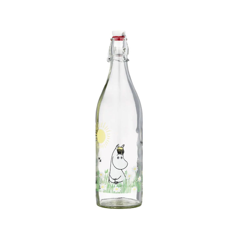 Moomin Glass Bottle - Meadow