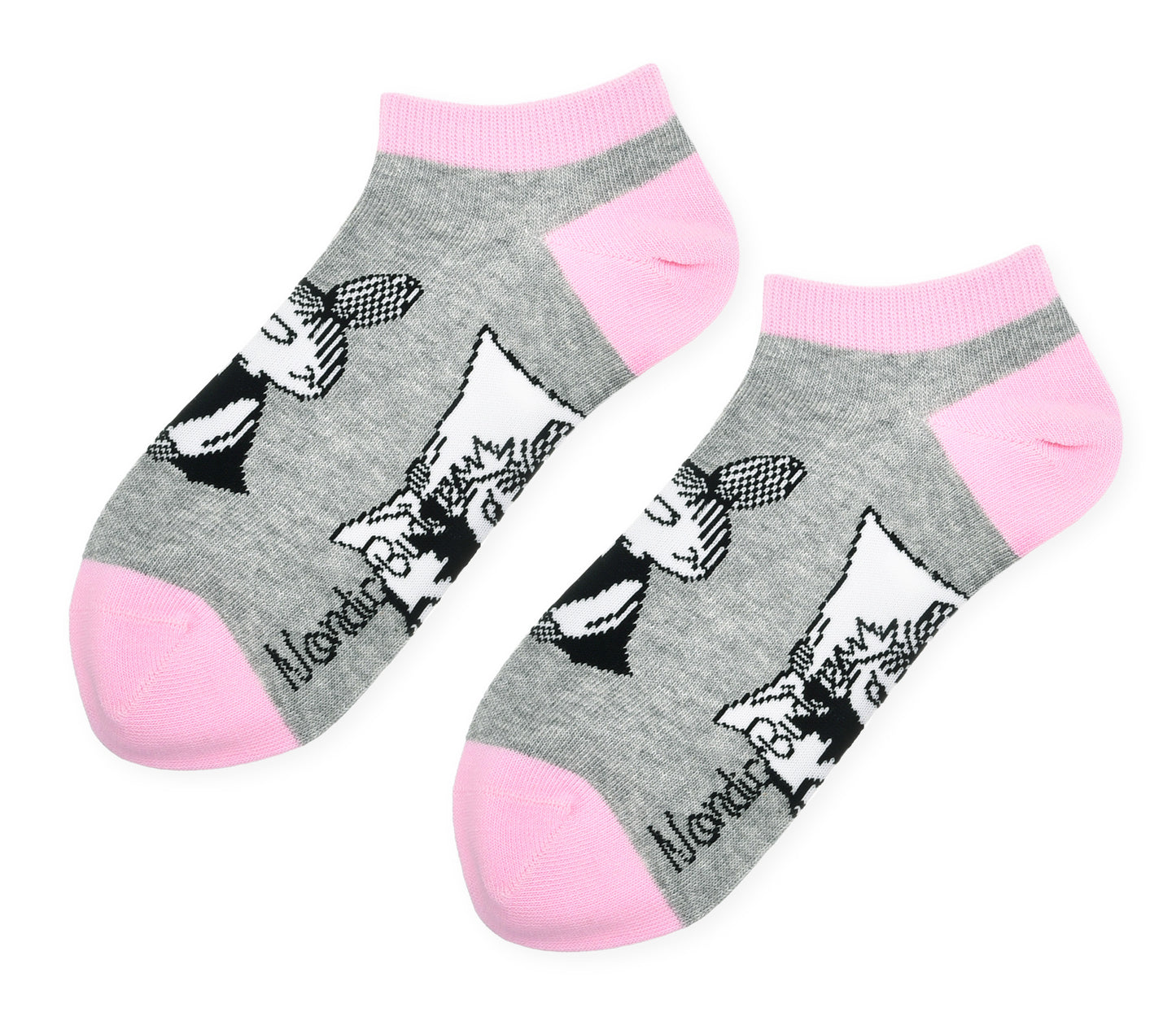 Moomin Ladies Ankle Socks - Little My, Grey