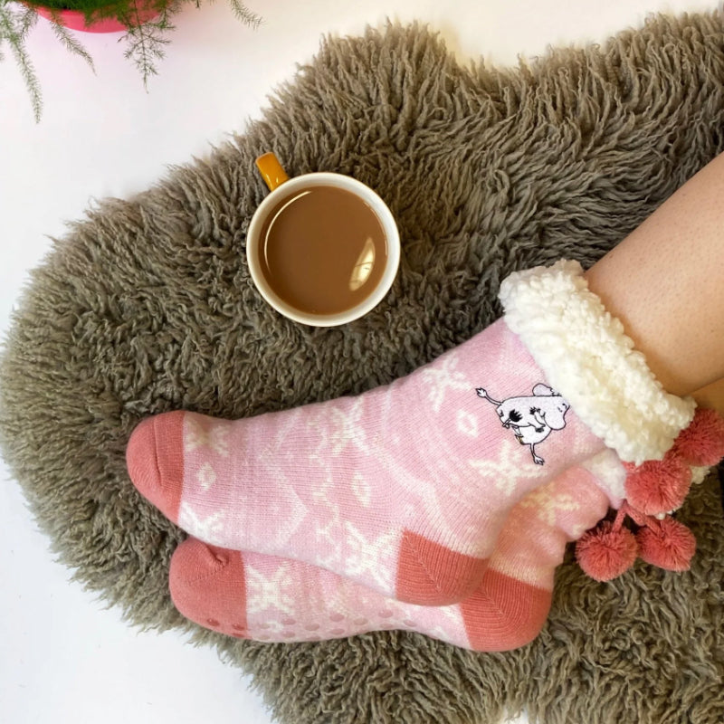 Moomin Slipper Socks With Love Design