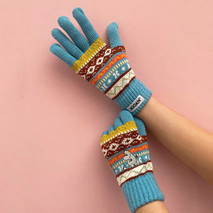 Moomin Fair Isle Gloves - Moomintroll