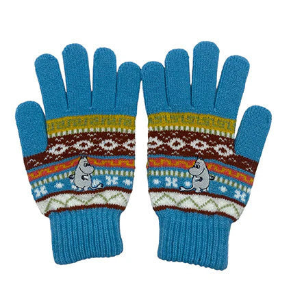 Moomin Fair Isle Gloves - Moomintroll