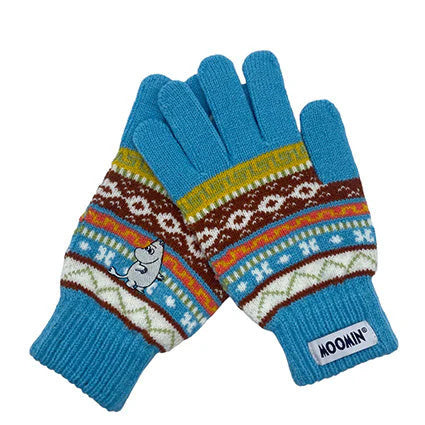 Moomin Fair Isle Gloves - Moomintroll