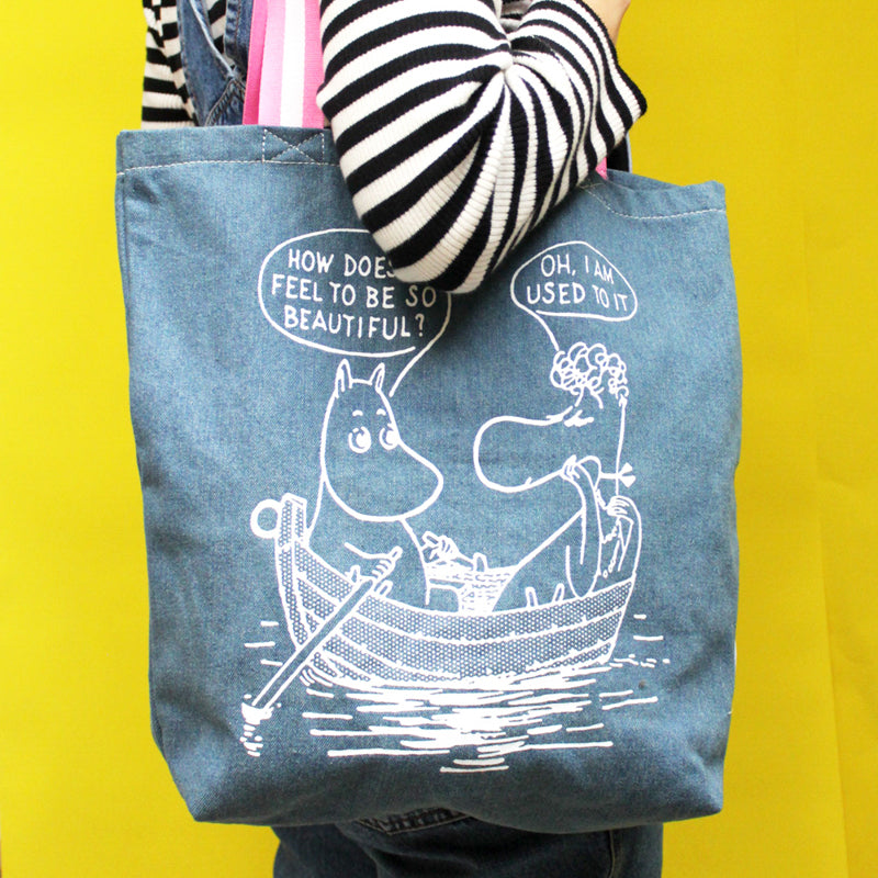 Moomin Denim Tote Bag - "How Does It Feel..."