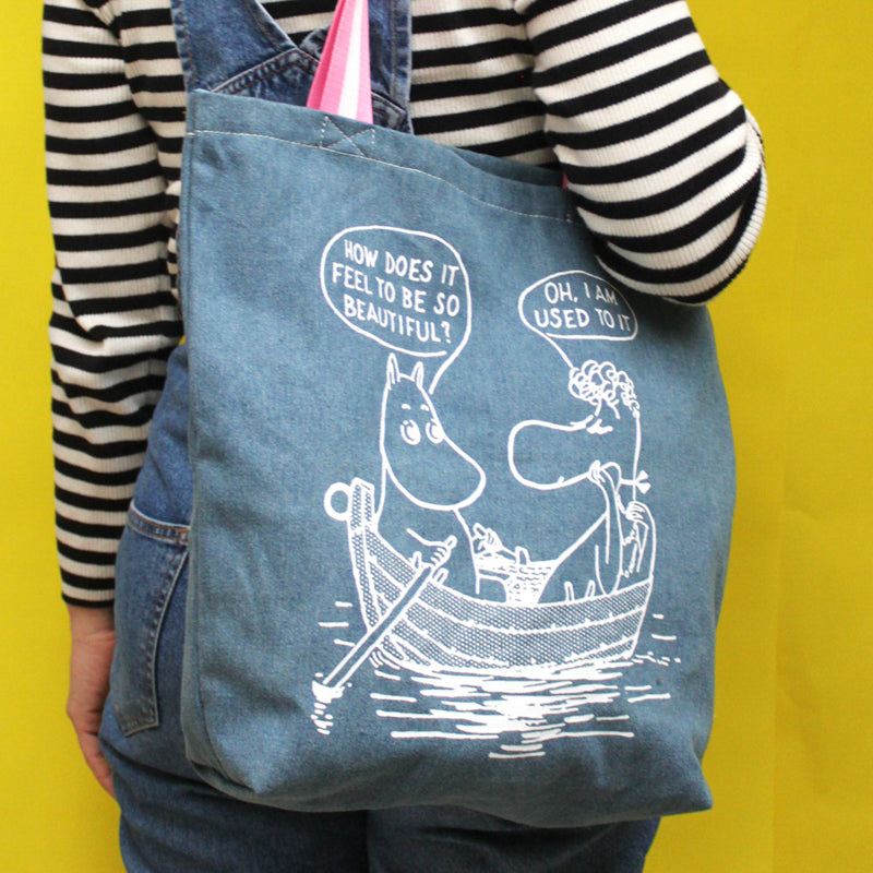 Moomin Denim Tote Bag - "How Does It Feel..."