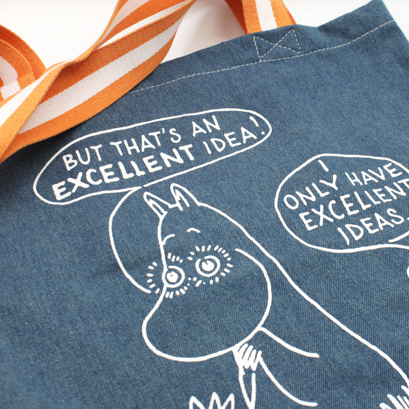 Moomin Denim Tote Bag - "Excellent Ideas"