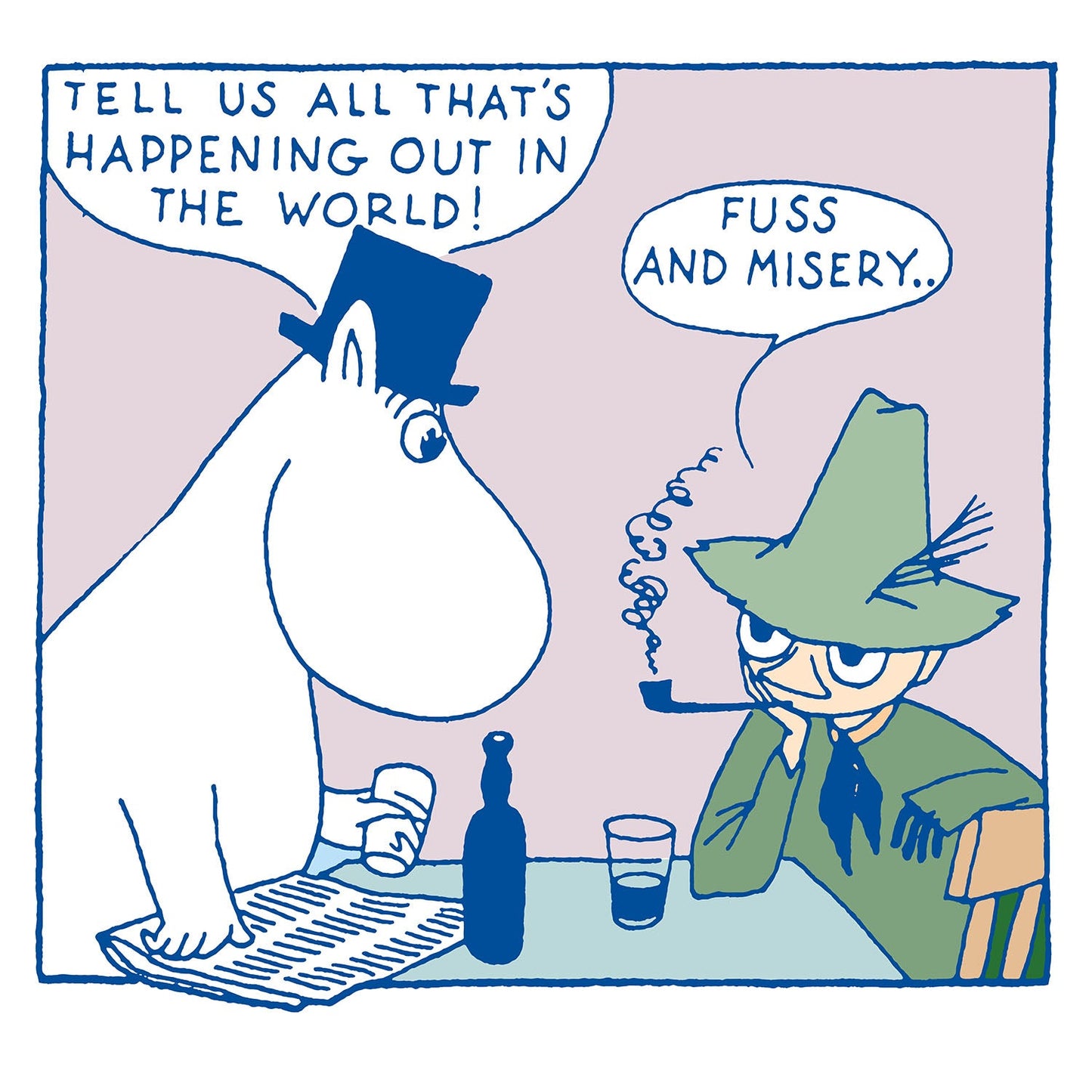Moomin Square Greeting Card - Fuss & Misery