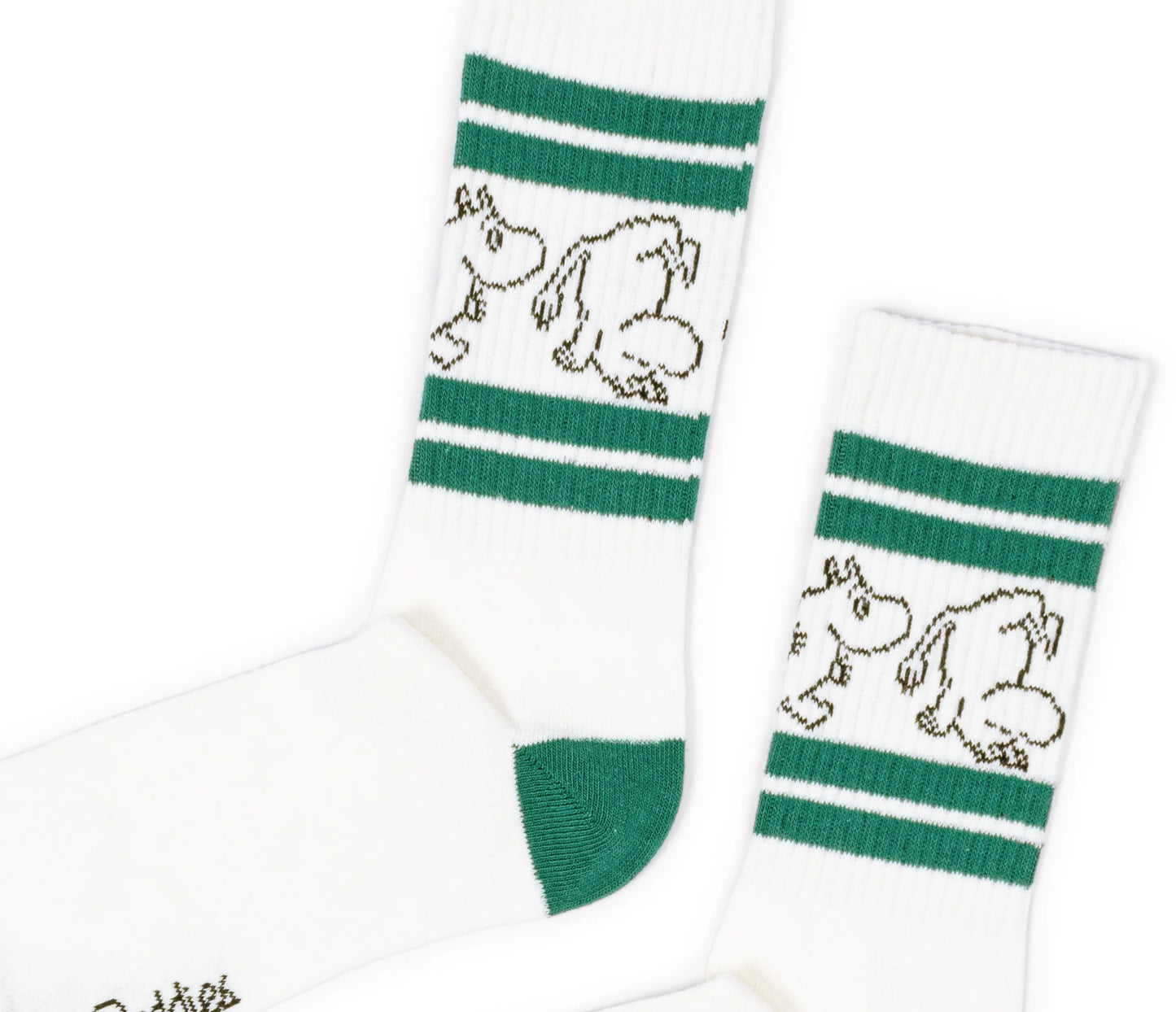 Moomin Retro Mens Socks - Moomintroll Green Stripes