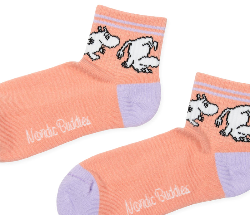 Moomin Ladies Ankle Socks - Retro, Coral