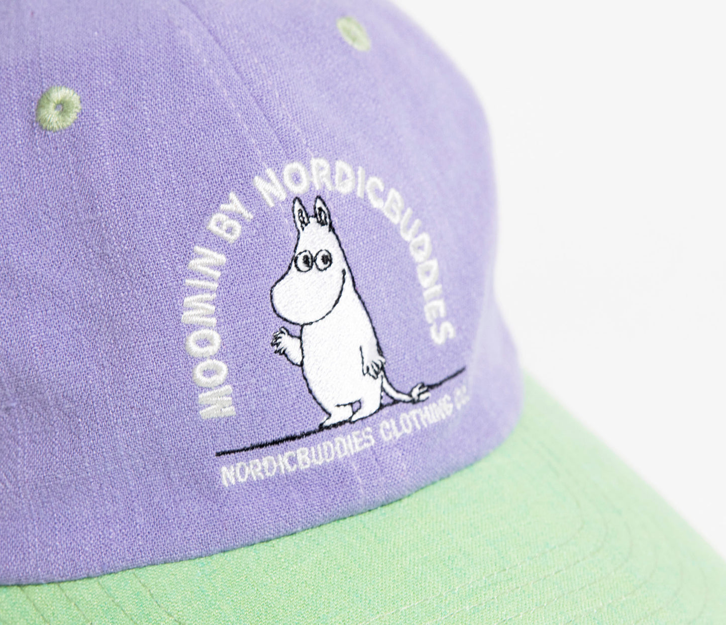 Moomin Baller Dad Cap - Moomintroll Pastel Green and Lilac