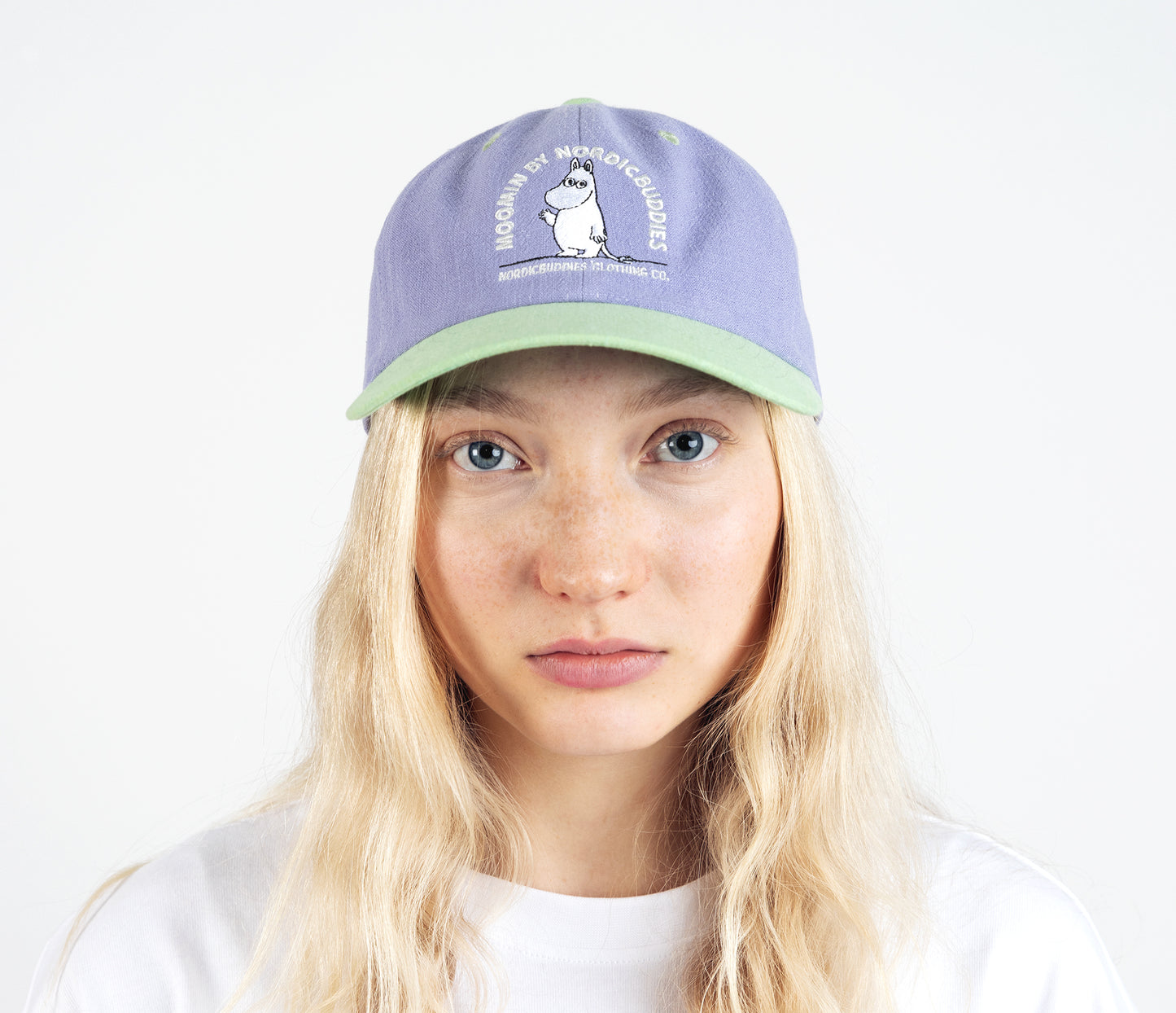 Moomin Baller Dad Cap - Moomintroll Pastel Green and Lilac