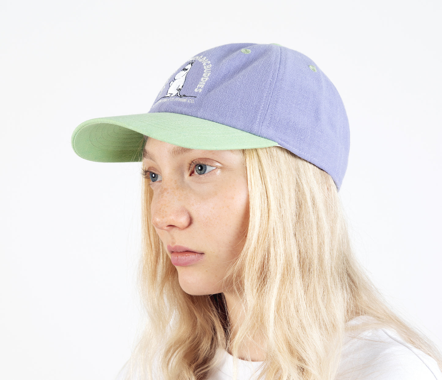 Moomin Baller Dad Cap - Moomintroll Pastel Green and Lilac