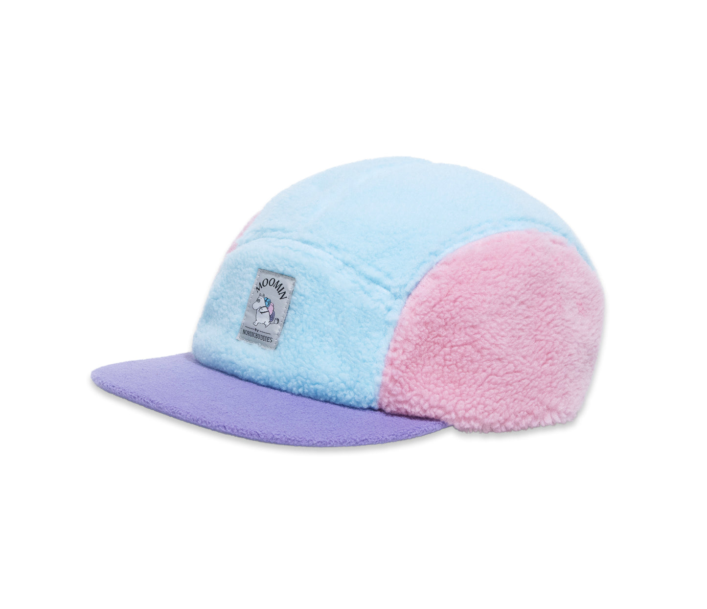 Moomin Adult 5-Panel Winter Hat - Moomintroll Pink/Lilac/Turquoise