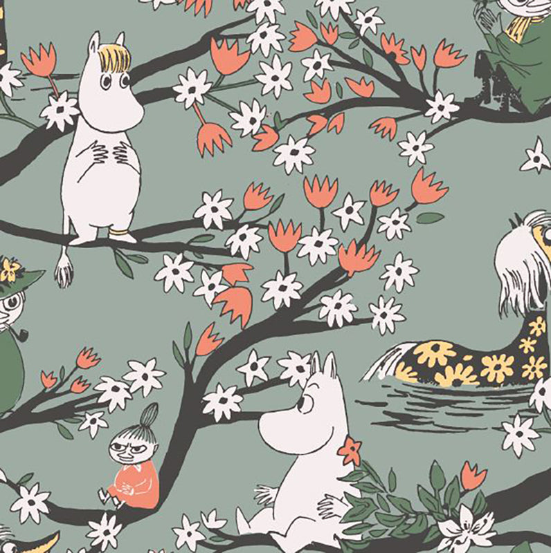 Moomin Paper Napkins - Falls in Love, Green