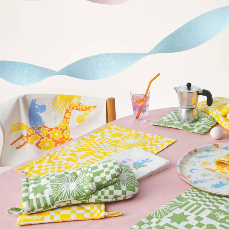 Moomin Kitchen Towel - Party, Green 2-Set