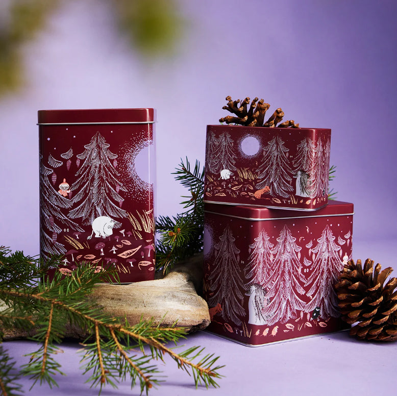 Moomin Primeval Forest Tea Tin (Red)