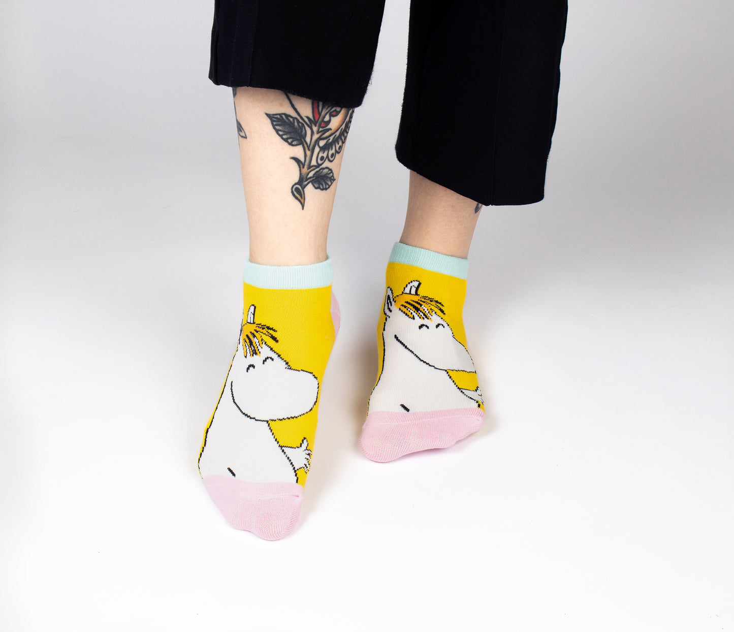 Moomin Ladies Ankle Socks - Happy Snorkmaiden Yellow/Pink/Blue