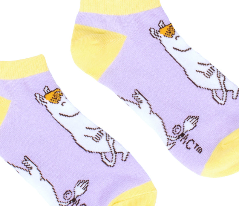 Moomin Ladies Ankle Socks - Snorkmaiden Lilac/Yellow