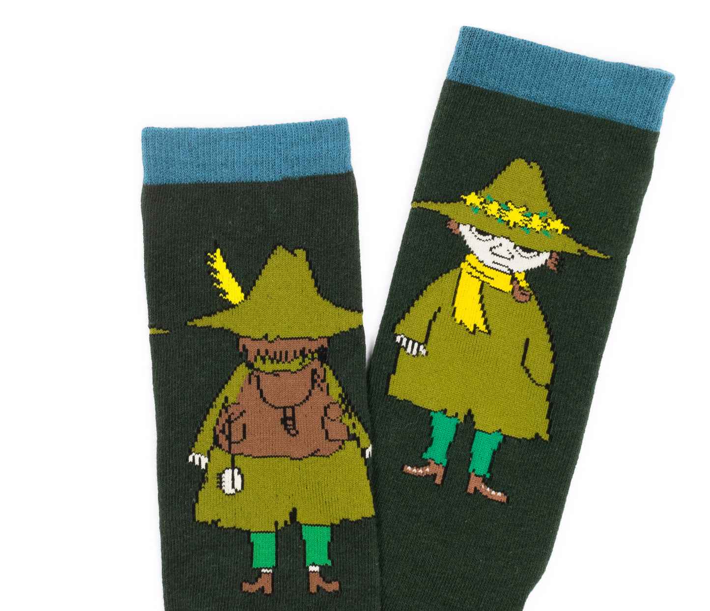Moomin Mens Socks - Snufkin Traveling Green
