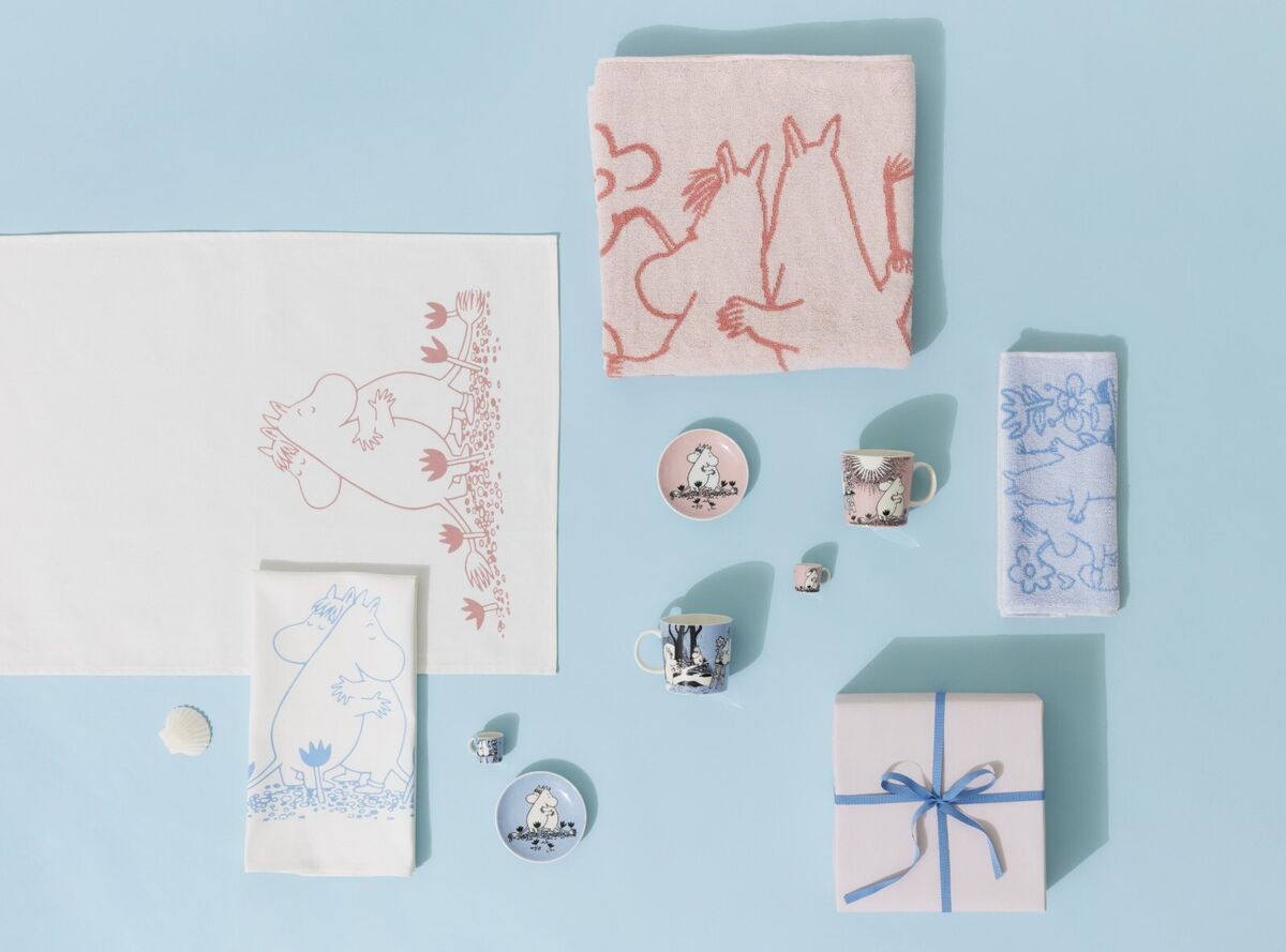 Moomin Kitchen Towel- Love, Blue