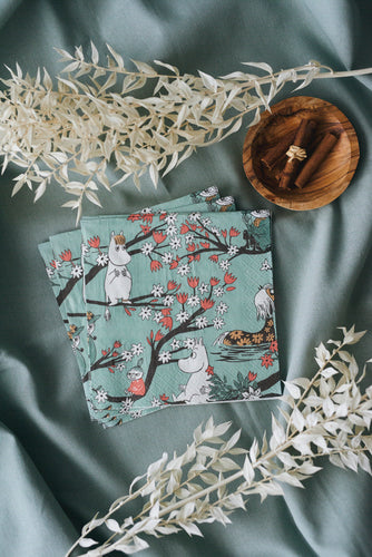 Moomin Paper Napkins - Falls in Love, Green