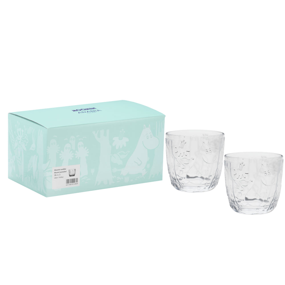 Moomin Clear Glass Tumblers 2-pack 28cl - Moomin Arabia