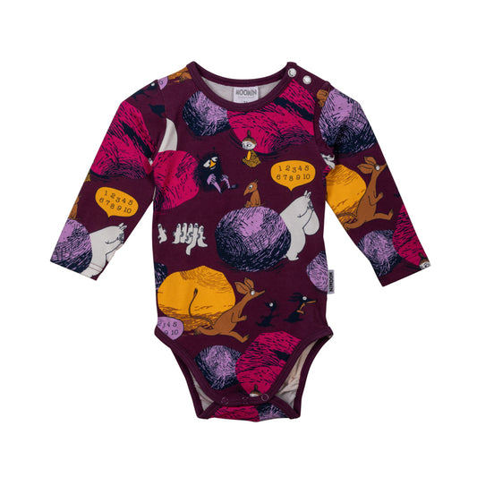 Hide & Seek Plum Baby Grow