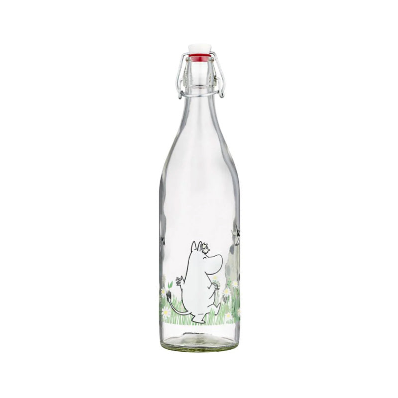 Moomin Glass Bottle - Meadow