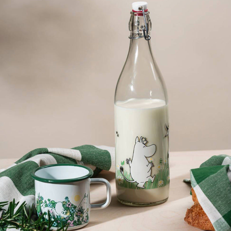 Moomin Glass Bottle - Meadow