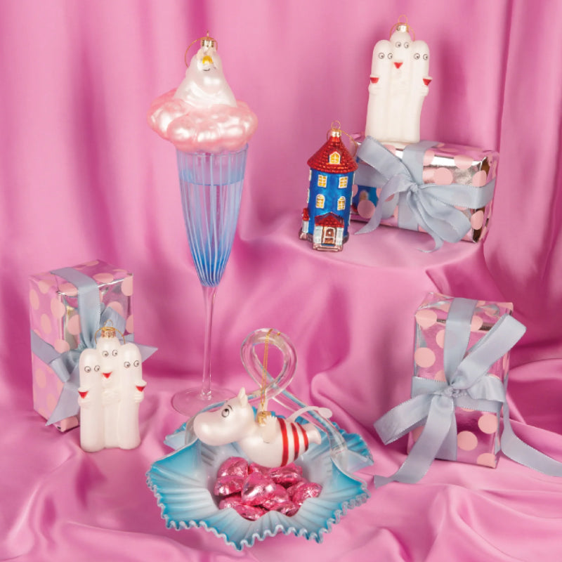 Moomin Glass Ornament - Pink Cloud