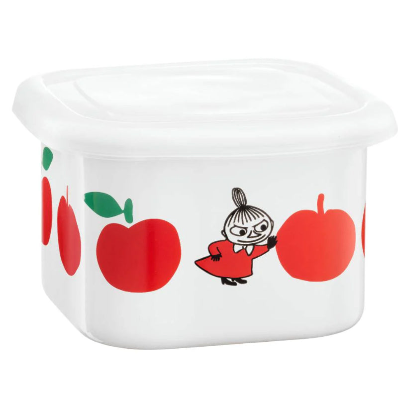 Moomin Enamel Jar With Lid 0.6 L Joyful Apples (S)