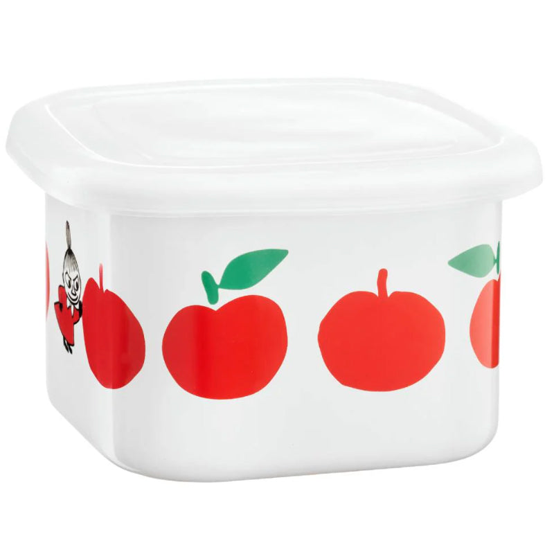 Moomin Enamel Jar With Lid 0.6 L Joyful Apples (S)