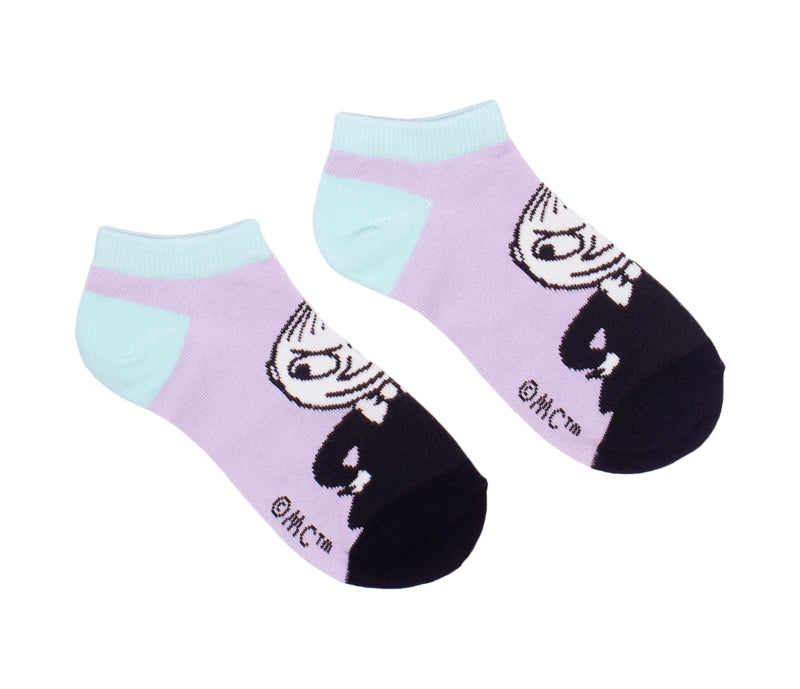 Moomin Ladies Ankle Socks - Little My Lilac/Blue