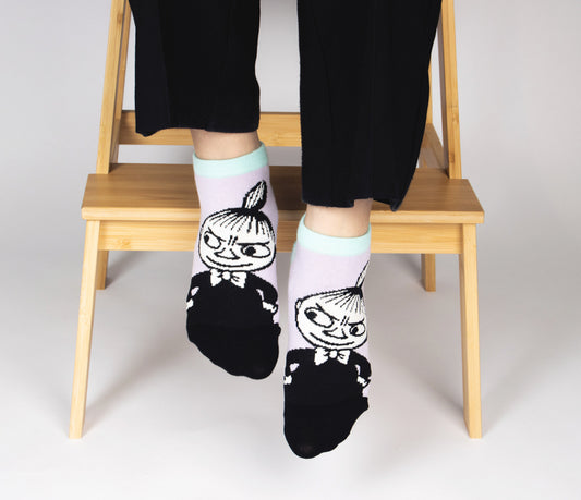 Moomin Ladies Ankle Socks - Little My Lilac/Blue