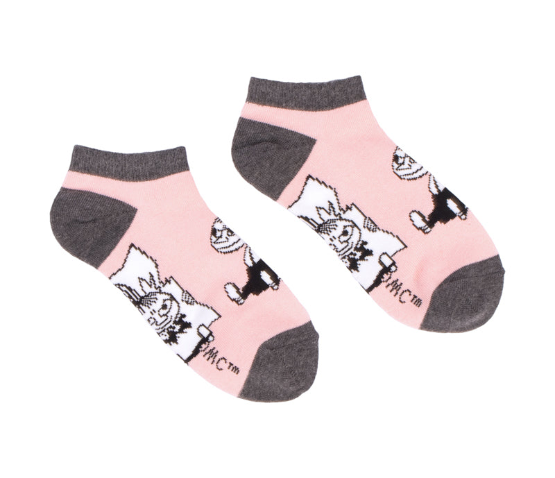 Moomin Ladies Ankle Socks - Little My Pink/Grey