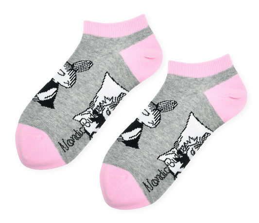 Moomin Ladies Ankle Socks - Little My, Grey