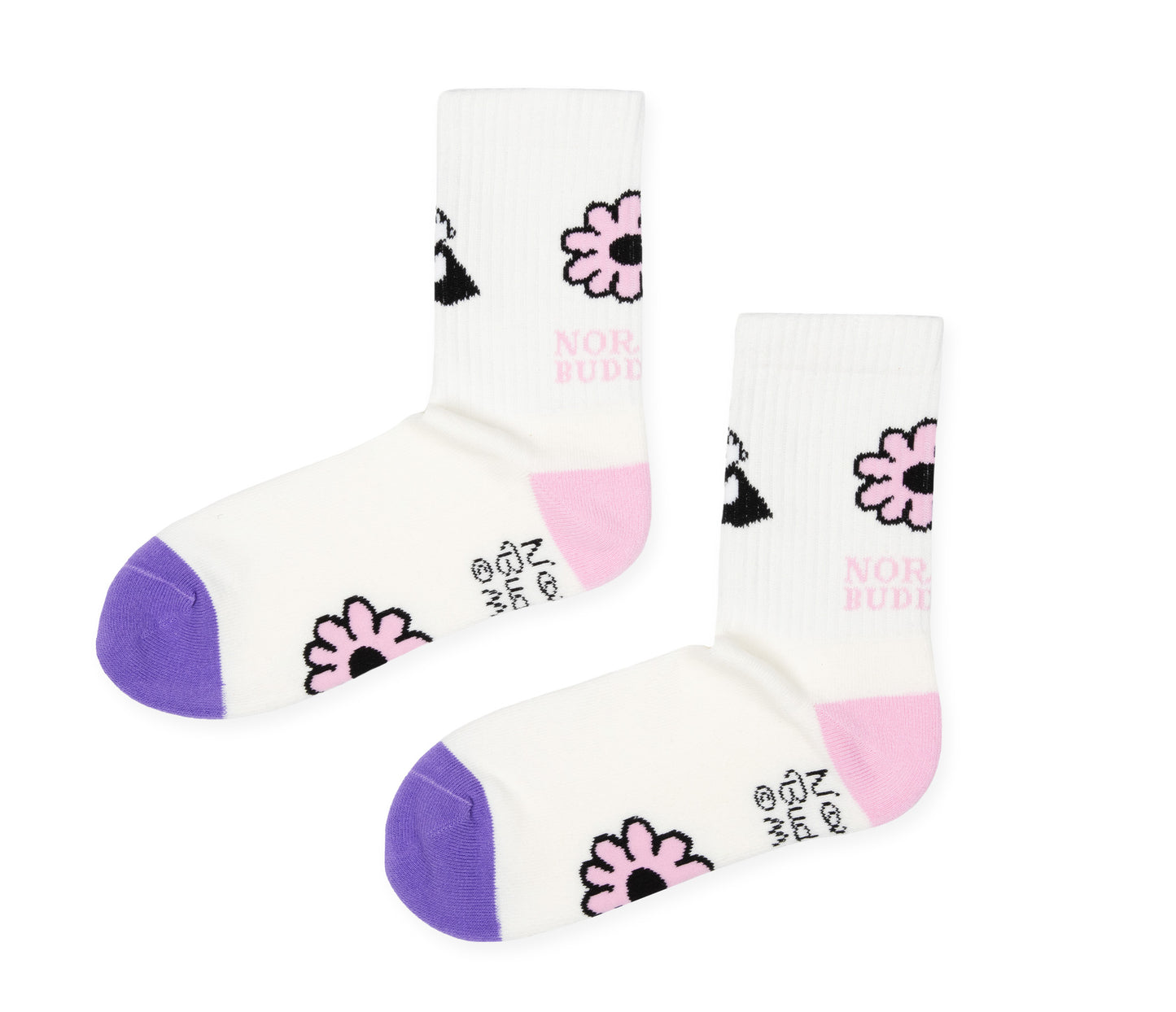 Moomin Retro Ladies Socks - Little My Flowers Pink/Purple