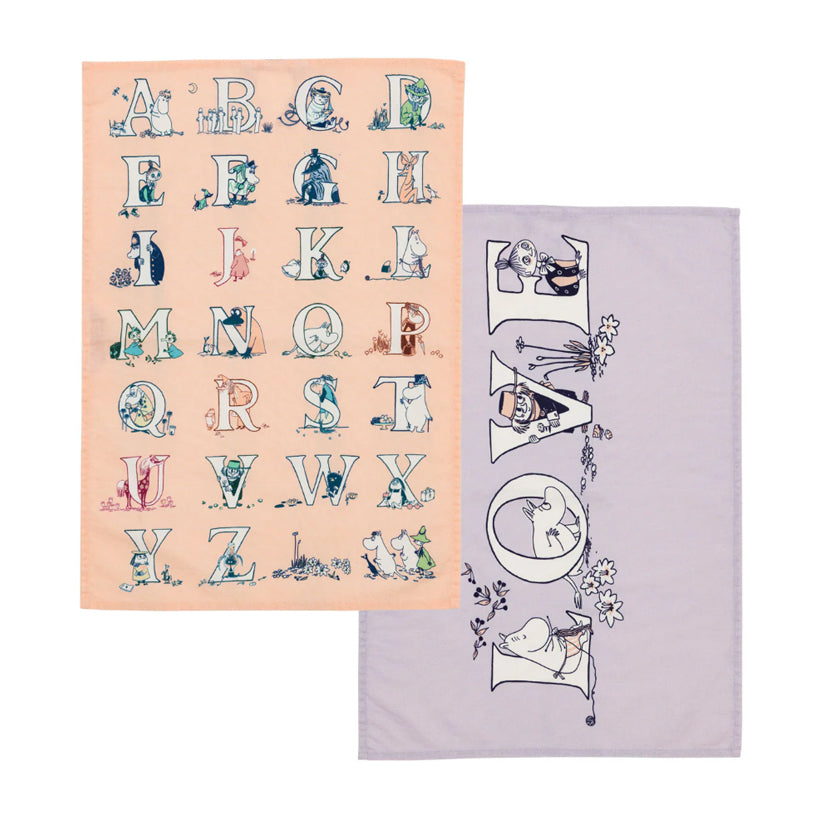 Moomin Kitchen Towel  - Alphabets, 2-Set