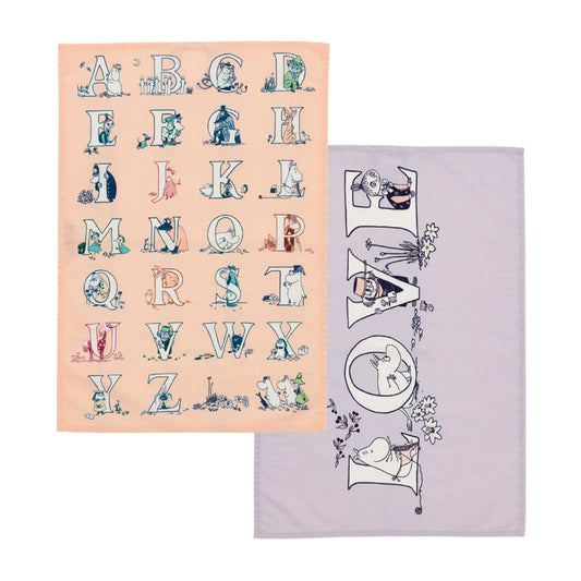 Moomin Kitchen Towel  - Alphabets, 2-Set