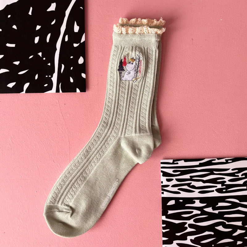 Moomin Lace Socks - Green