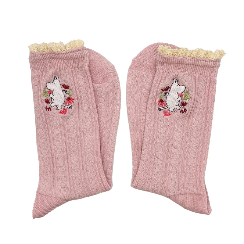 Moomin Lace Socks - Pink
