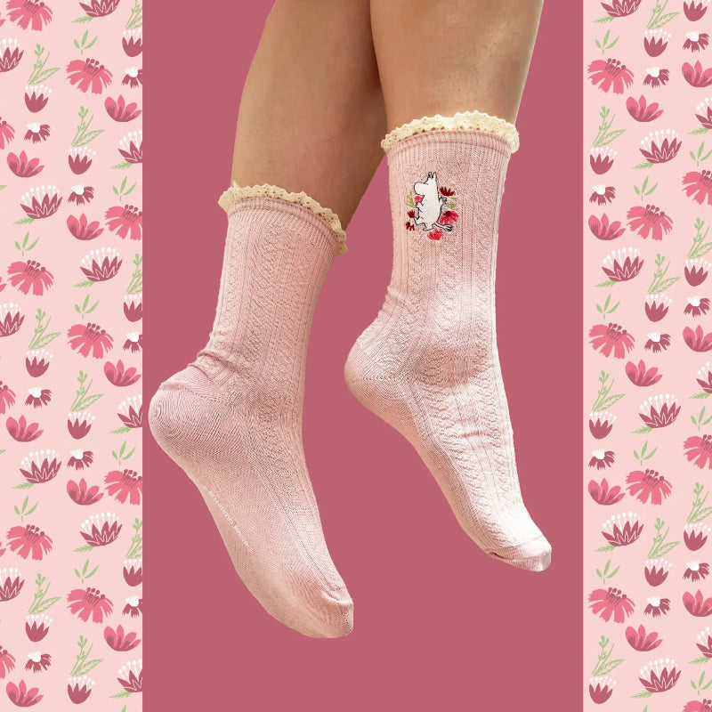 Moomin Lace Socks - Pink
