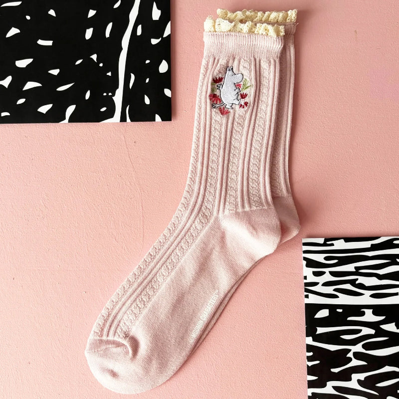 Moomin Lace Socks - Pink