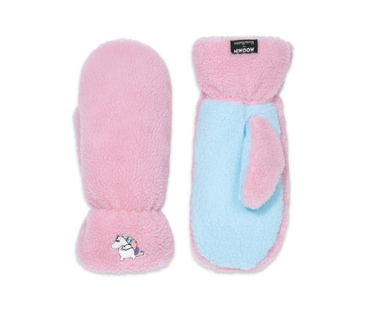 Moomin Fluffy Adult Mittens - Moomintroll Pink