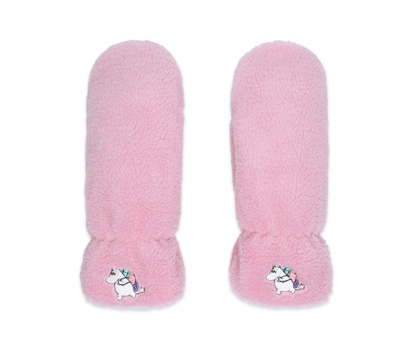 Moomin Fluffy Adult Mittens - Moomintroll Pink